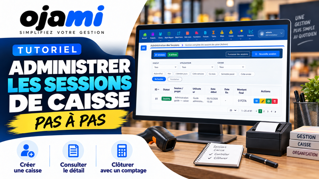 Administrer les sessions de caisse | Tutoriel Ojami