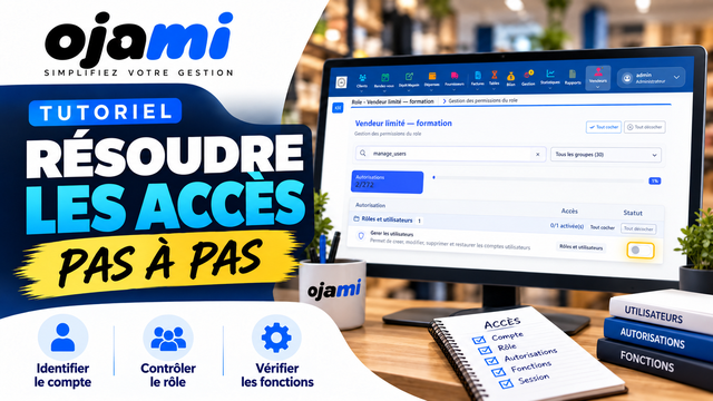 Menu absent, bouton indisponible ou session fermée | Tutoriel Ojami