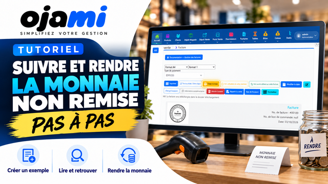 Suivre et rendre la monnaie non remise au client | Tutoriel Ojami
