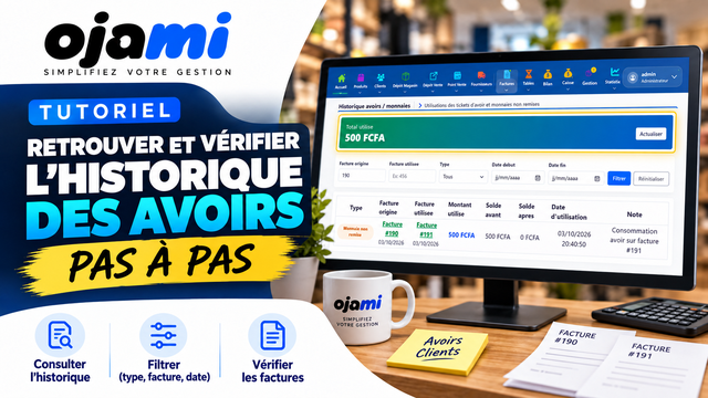 Retrouver et vérifier l’historique des avoirs | Tutoriel Ojami