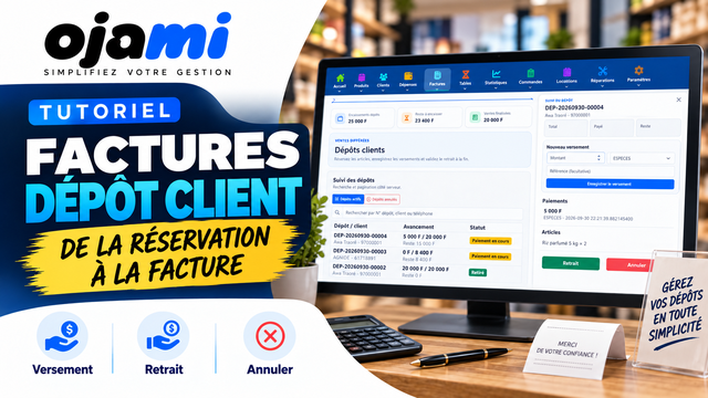 Factures — Dépôt client : de la réservation à la facture | Tutoriel Ojami