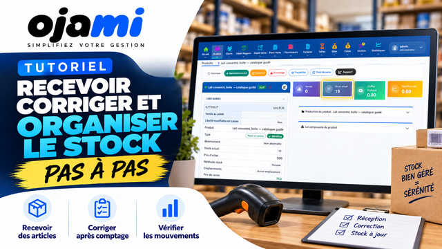 Recevoir, corriger et organiser le stock | Tutoriel Ojami