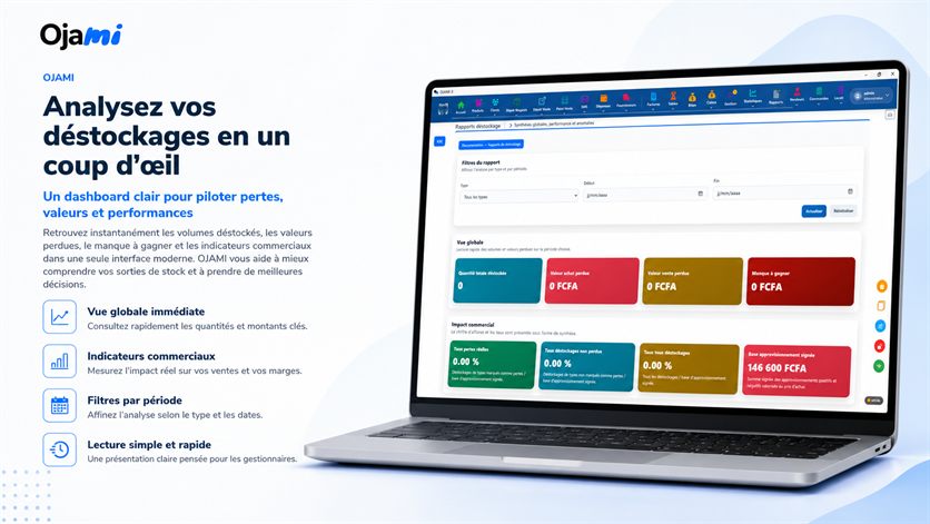 Suivi du déstockage dans Ojami